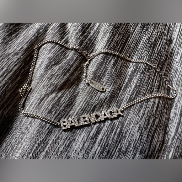 Balenciaga Silver Logo Necklace - Picture 1 of 4